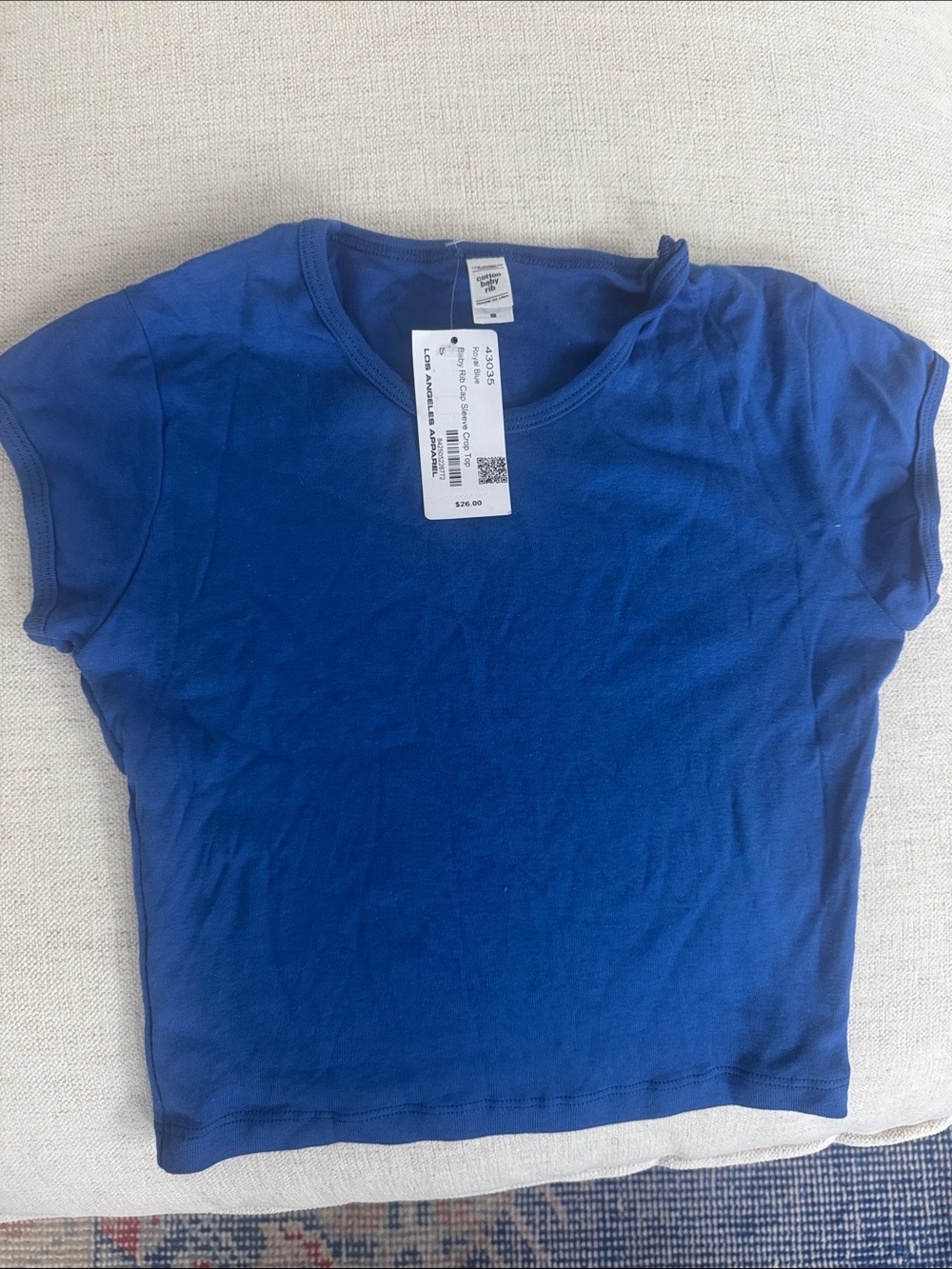LA Apparel NWT cotton baby rib cap sleeve tee